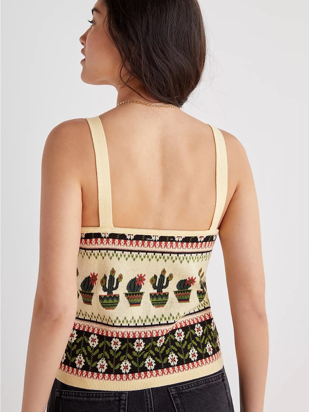 Pilcro Anthropologie Cactus Fair Isle Knit Cropped Tank Top Size XL NWT $68 - Picture 11 of 11